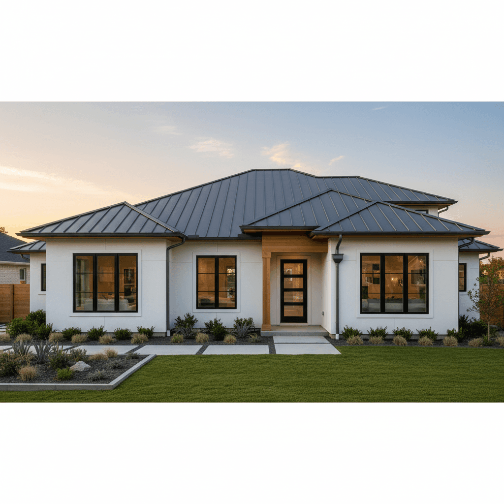 Standing seam metal roof on home